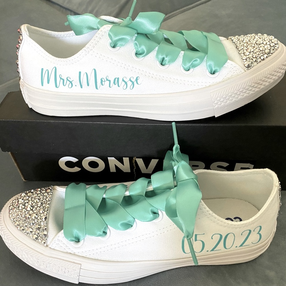 Custom wedding bling converse sneakers